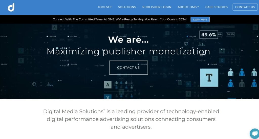 Digital Media Solutions CPA Network homepage