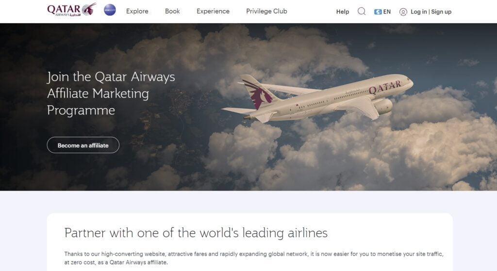 Qatar Airways travel affiliate program